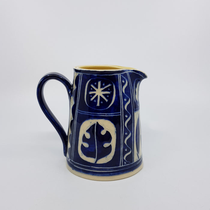 'Engraved' jug, medium, blue (AH665A)
