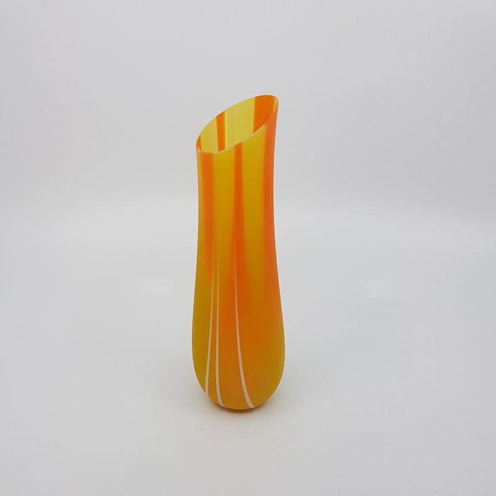 Vessel, orange/marigold yellow/powder blue, three lines (BM29)