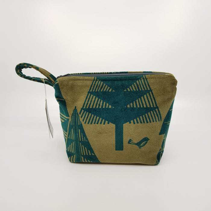 'Tree Birds' velvet make up bag (KC119G)