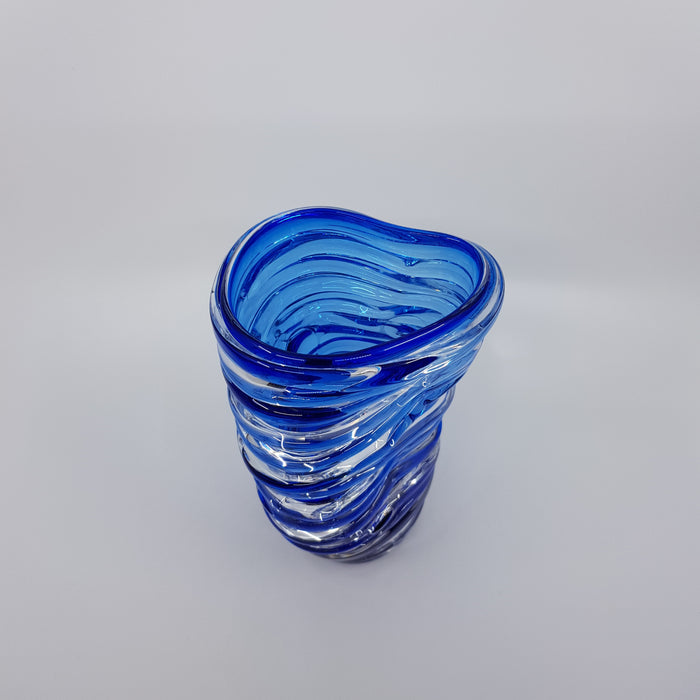 Strata Contour Vase, mid blue (LOC264)