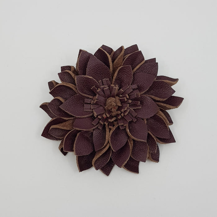 Leather Flower Brooch (LP81B)