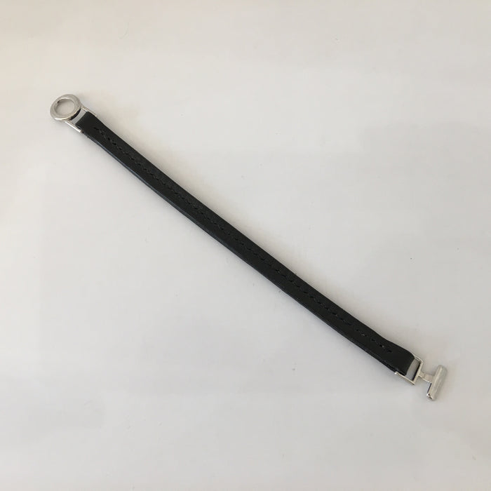 Leather Bracelet/Cuff, black (MAM250)
