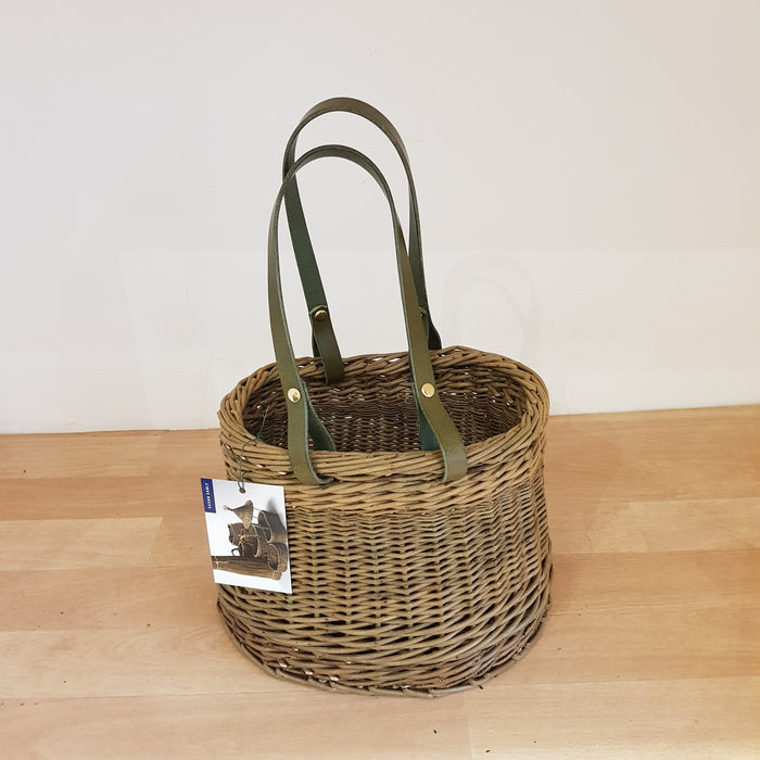 Willow Basket with 2 leather handles (SE41)