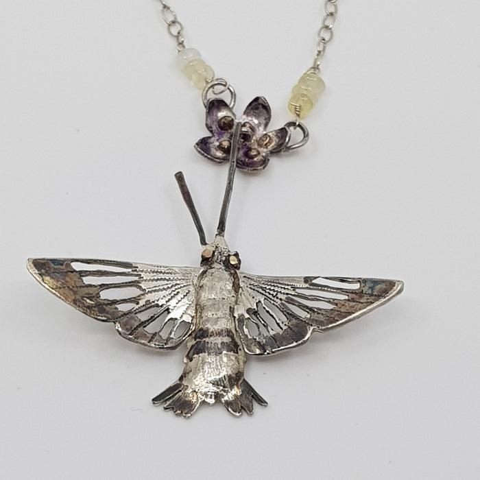 Hummingbird Hawk Moth necklace (ED230)