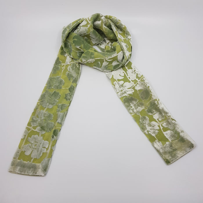 'Wild Rose' Silk devoré tippet scarf (LL22/01)