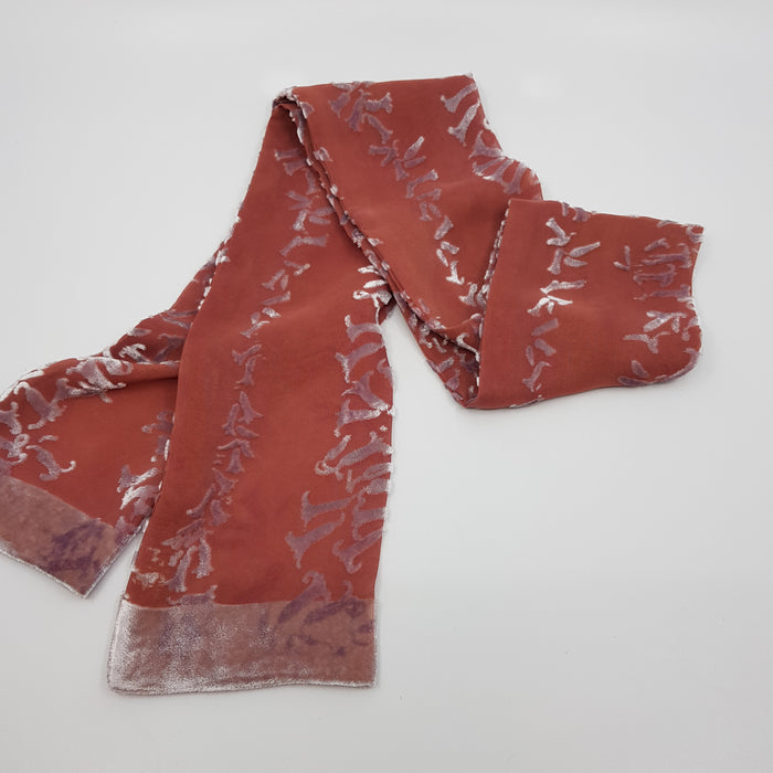 'Bluebell' silk devoré tippet scarf (LL23/74C)