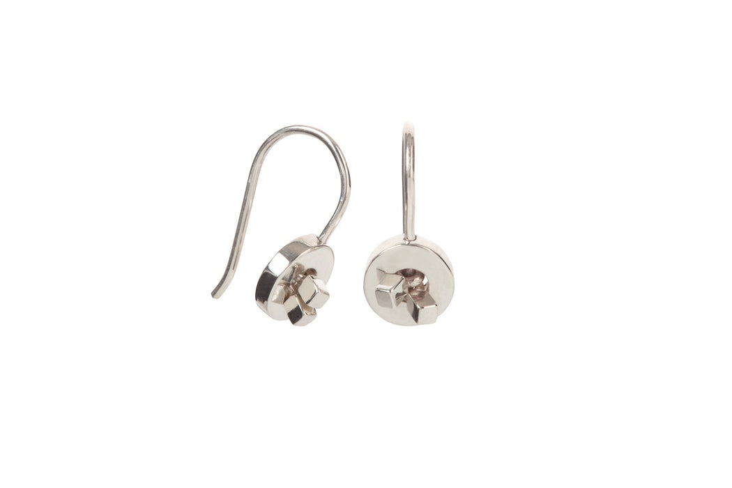 Tiny 'Ruffle' Hook Earrings, silver (SJP043)