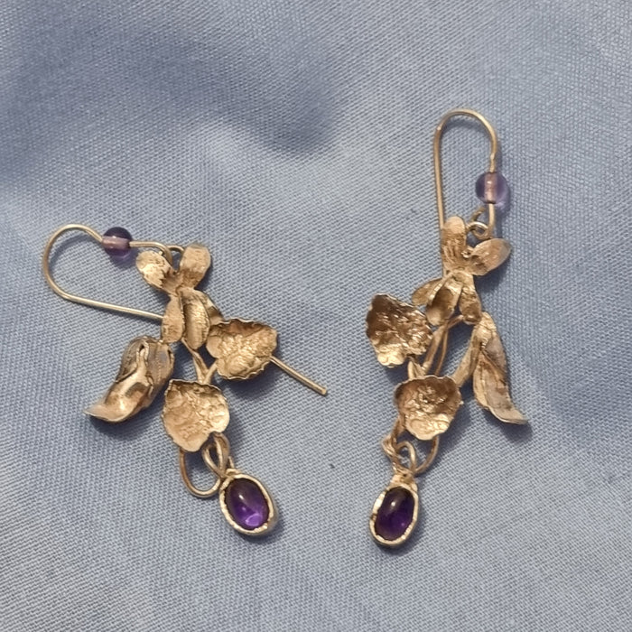 Violets and Amethyst Earrings (ED297)
