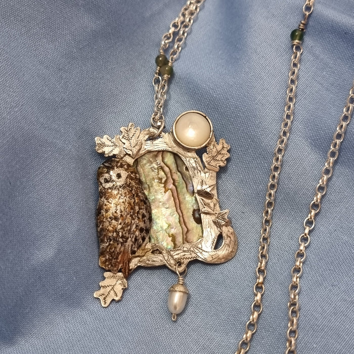 Owl on Tree Necklace (ED304)