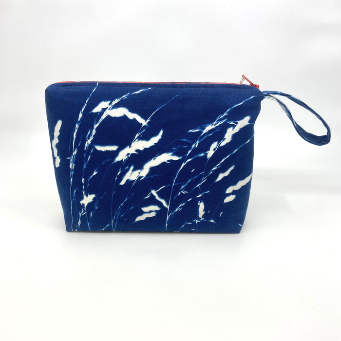 'Cotswold Hedgerows' Cyanotype Printed Linen Clutch Bag (KC18C)