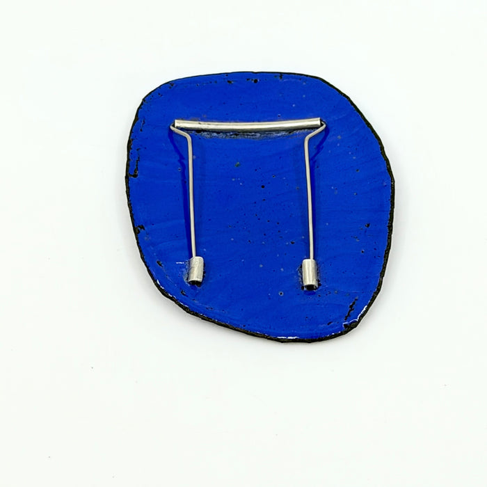 Dense Blue enamel Brooch,  (FH506)