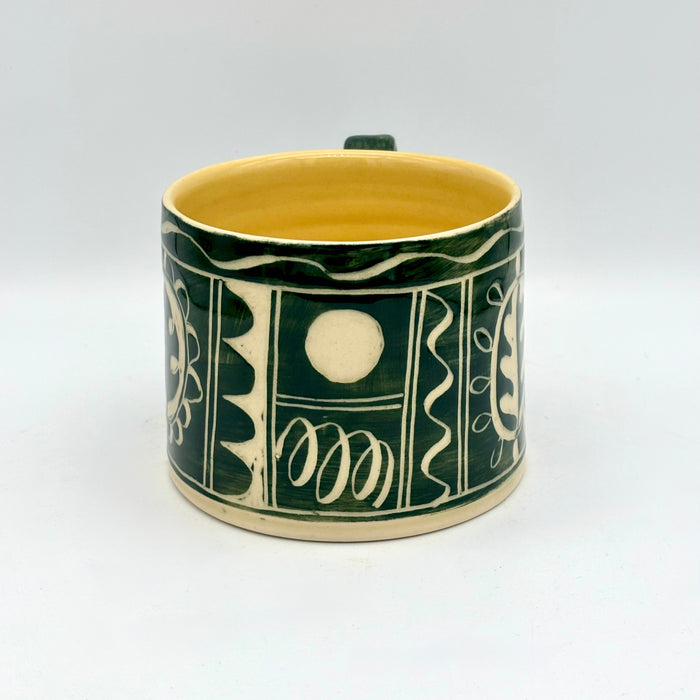 Large mug 'K', green engraved (AH834)