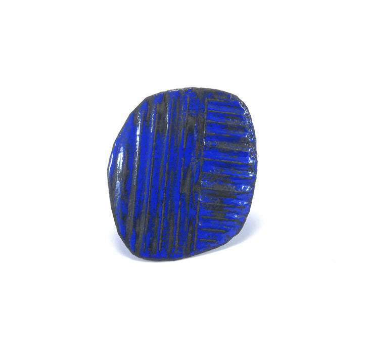 Dense Blue enamel Brooch,  (FH506)