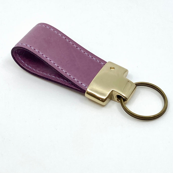 Lilac calf key fob, brass fitting (MAM291)