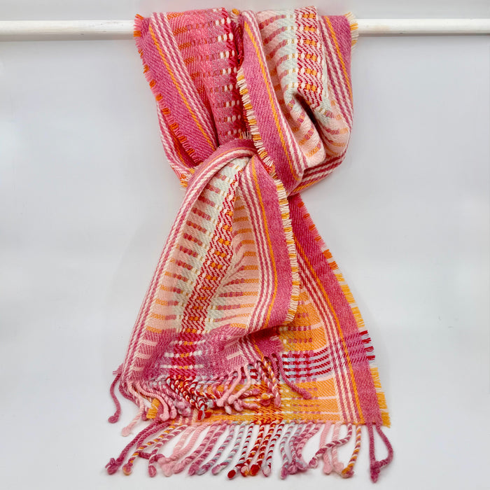 'Spoonbill' Handwoven Lambswool Scarf (HF012)