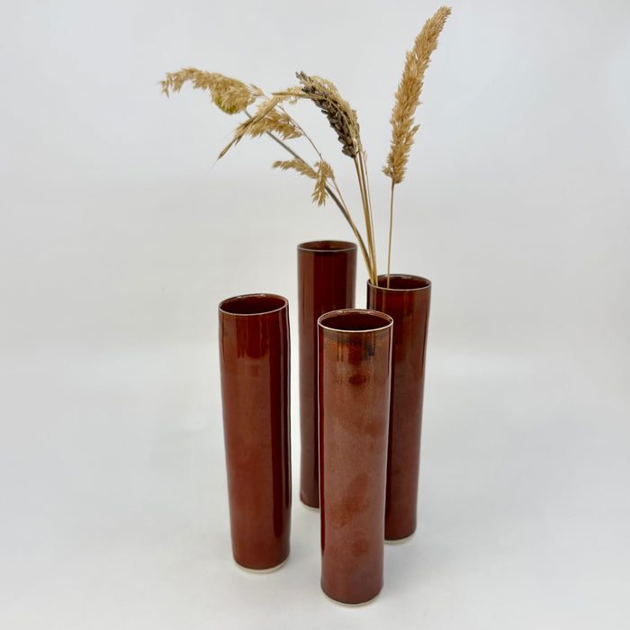 Cylinder Vase, porcelain, rich orange-red (RH04)