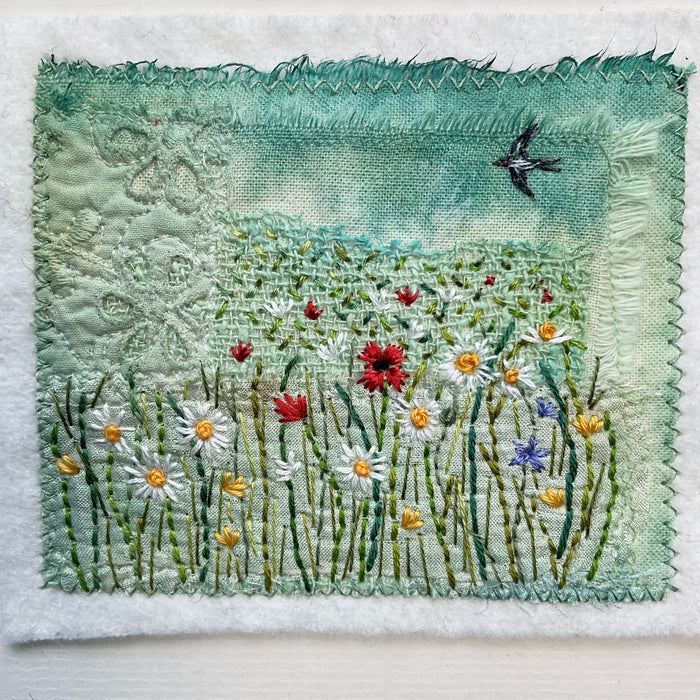 'Hayfield' small unframed embroidery (LW344)