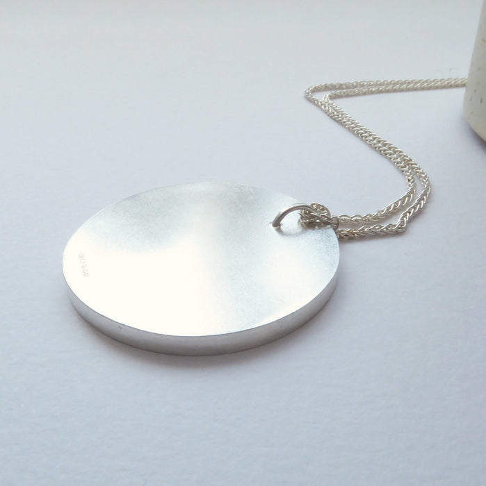 Colourblock Round Pendant, ink/sapphire/lilac (ST405)