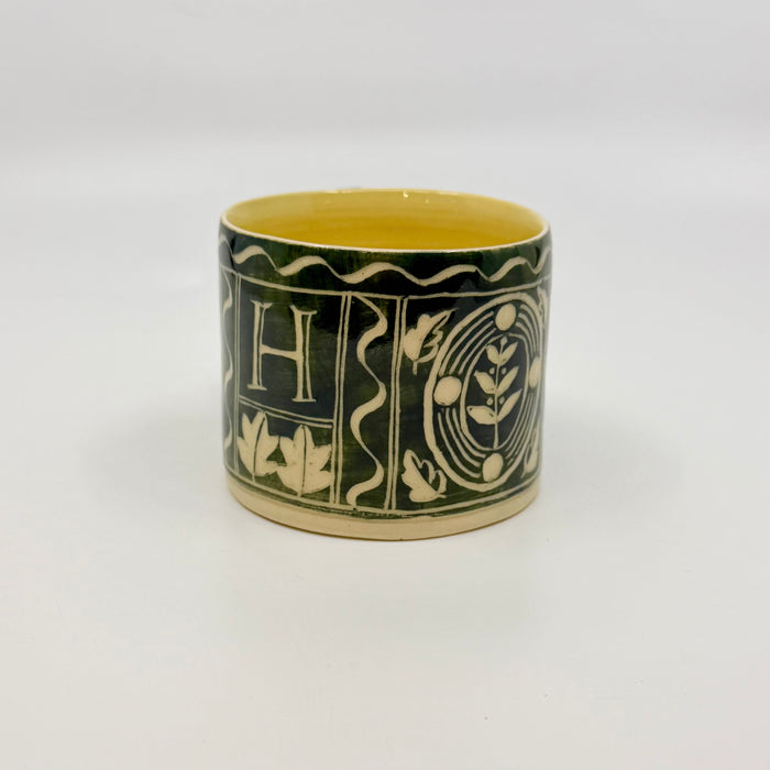 Medium green engraved mug (AH769A)