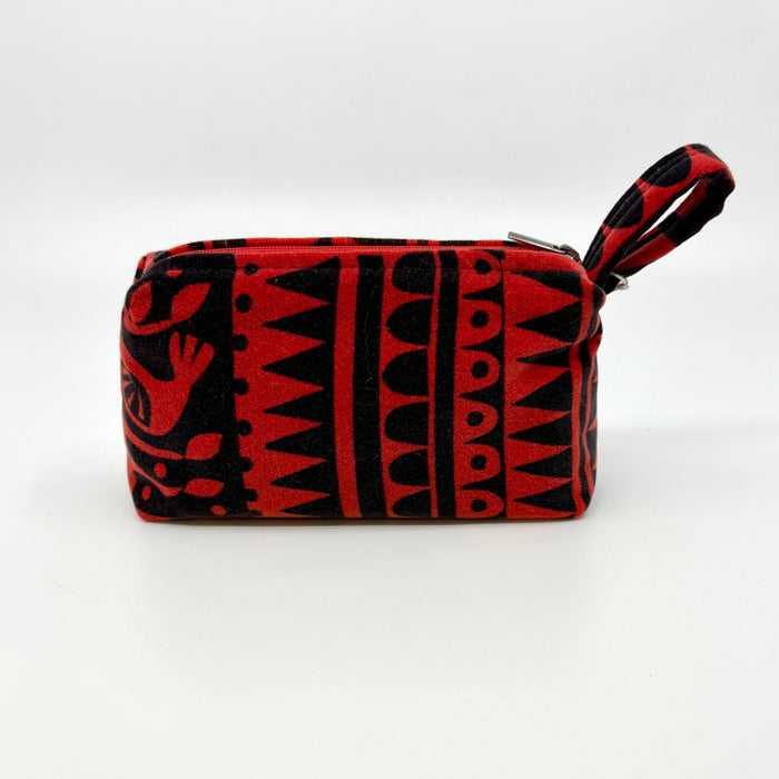 'Patchwork' velvet purse, red (KC130)