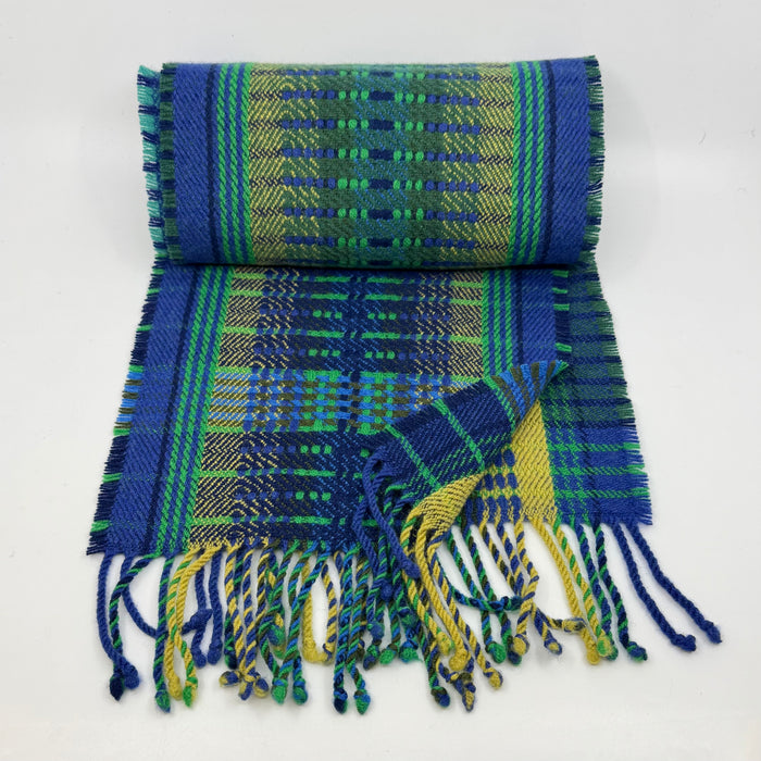 'Peacock' Handwoven Lambswool Scarf (HF001)