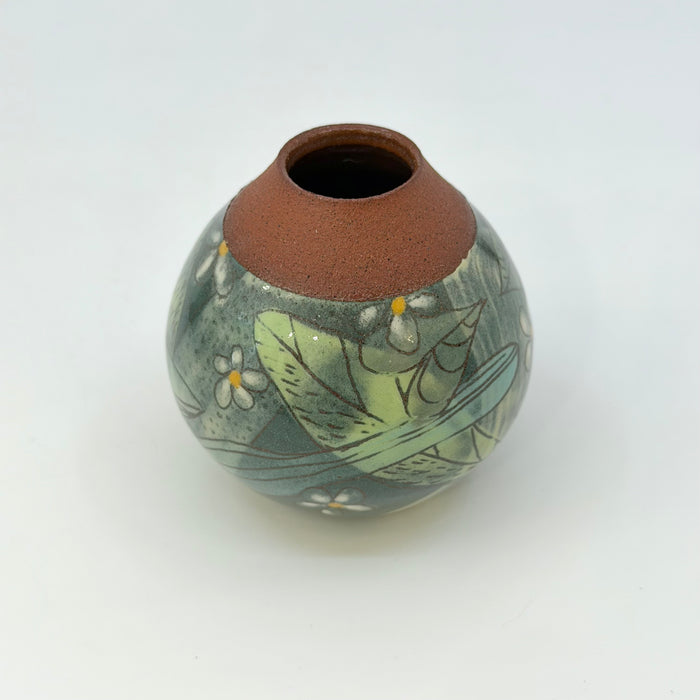 Small Round Vase, Forest Green (BW27f)