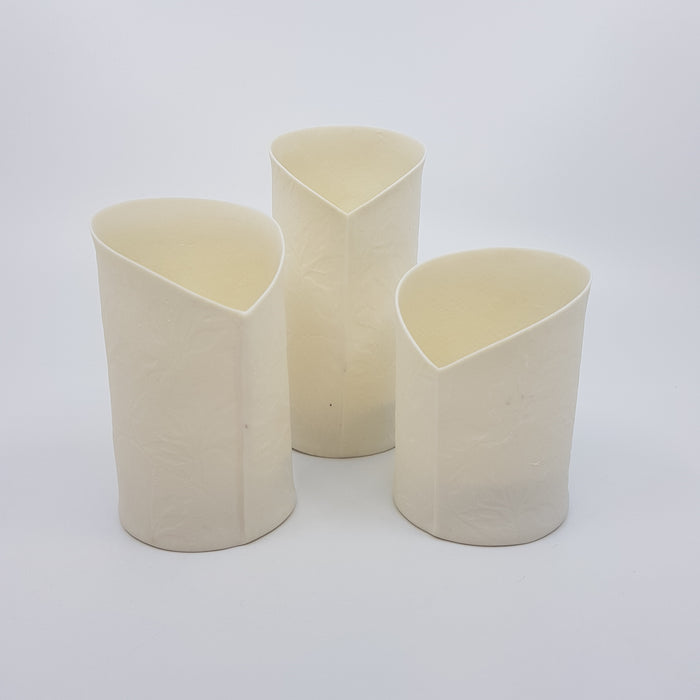 Porcelain Tealight Trio, 'floral' design (AB80B)