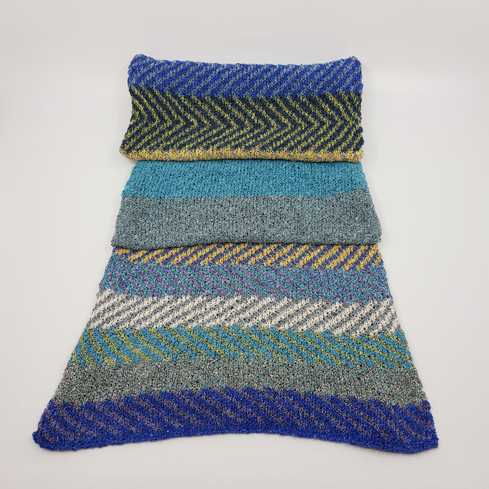 'St Ives Blue' scarf, silk marl (AD32)