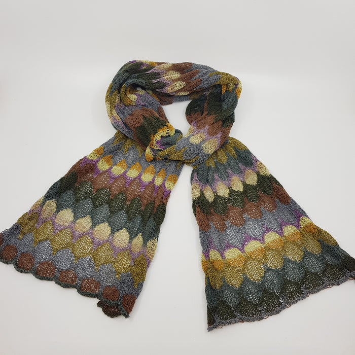 'Monet Green' scarf, silk marl (AD975)