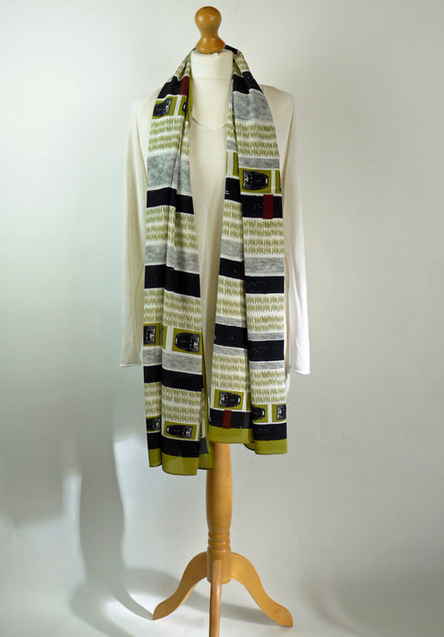 'Atrezzo Green' silk scarf (AN340)