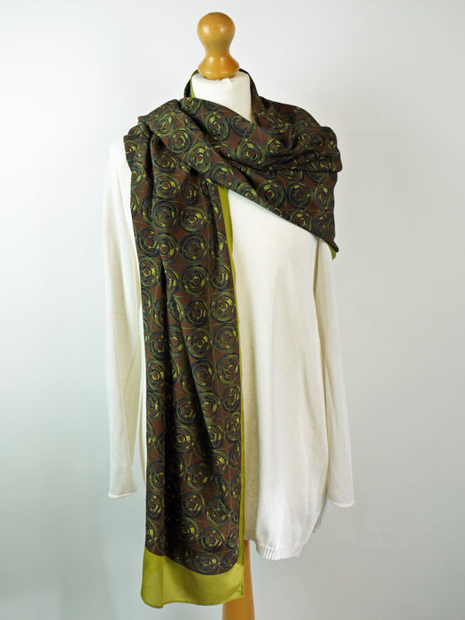 'In Focus Brown' silk scarf (AN342a)