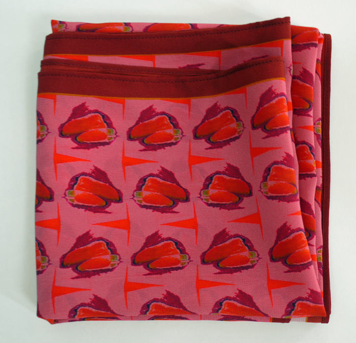 'Zooming In' pink, silk scarf (AN349)