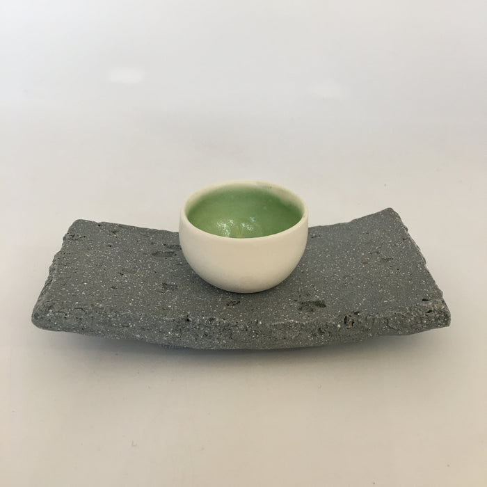 Tiny Bowl in Stand, grey/green (AJ13)