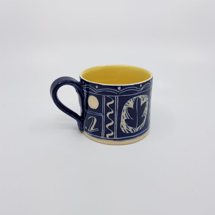 'Engraved' coffee can, blue (AH613B)