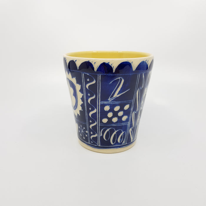 'Engraved' mug, tall flared, blue (AH614A)