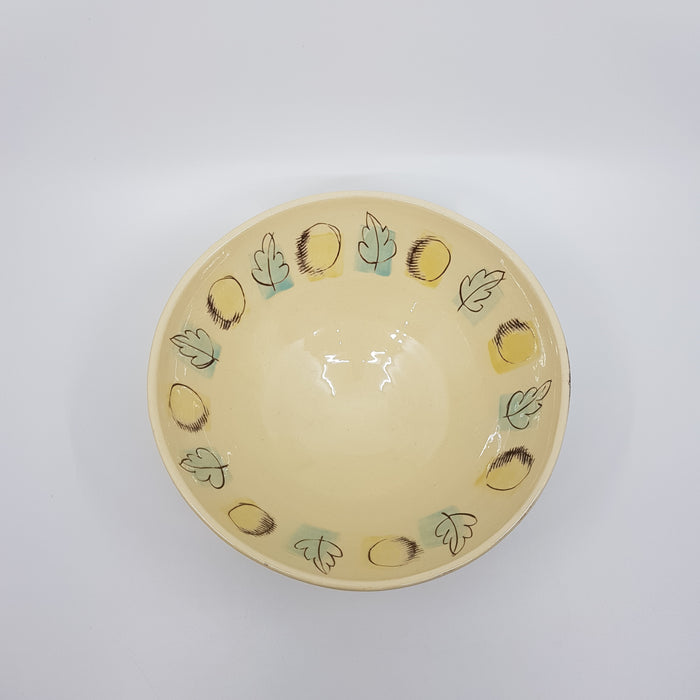 'Retro' medium bowl, yellow/oak leaf (AH645)