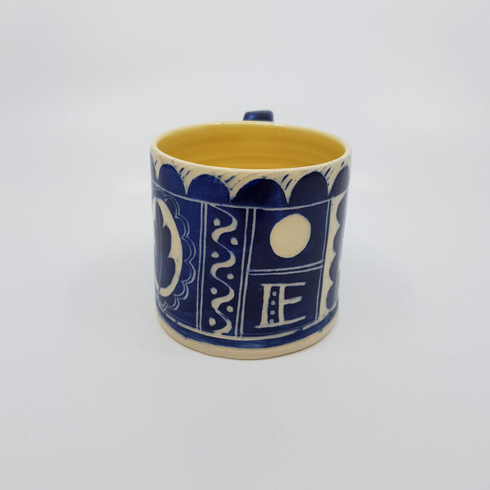 'Engraved' coffee can, blue (AH656B)