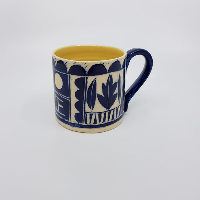 'Engraved' coffee can, blue (AH656B)