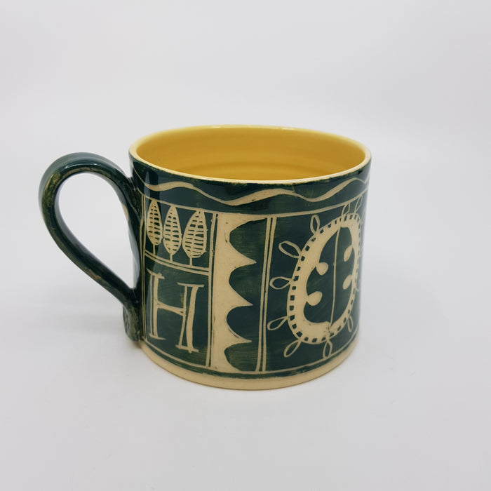 'Engraved' mug, green (AH660A)