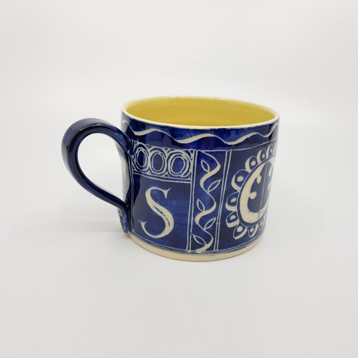 'Engraved' mug, blue (AH664B)