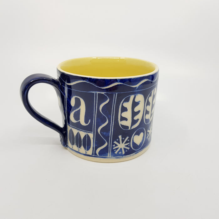 'Engraved' mug, blue (AH664D)