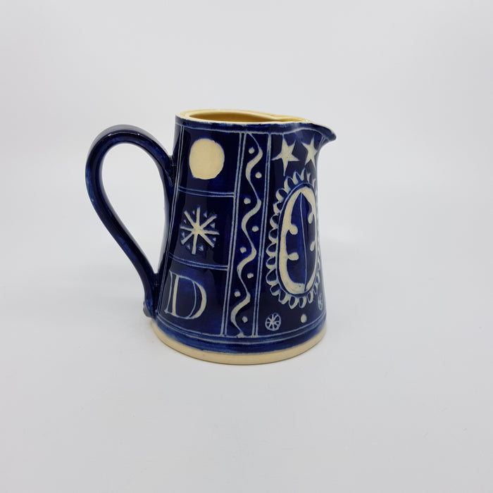 'Engraved' jug, medium, blue (AH665C)