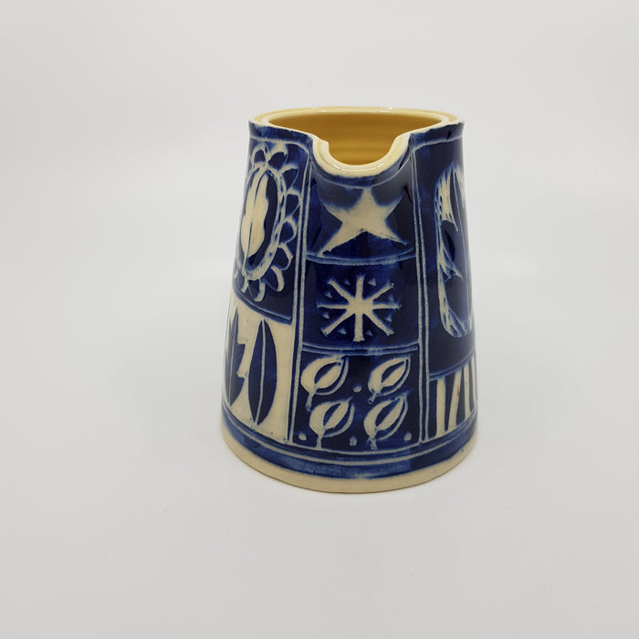 'Engraved' jug, medium, blue (AH665D)