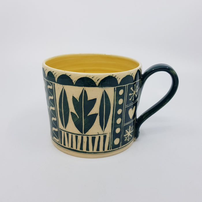 'Engraved' mug, green (AH667C)