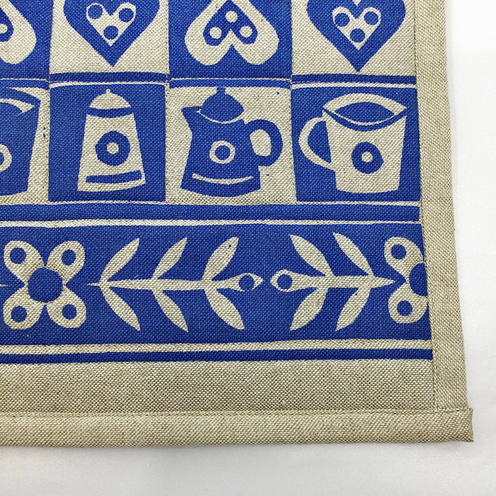 'Coffee Pot'  Quilted Table Mat Sky Blue (KC118B)