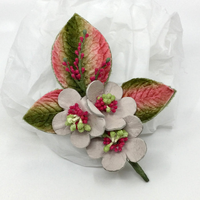 Leather Flower Corsage (LP6B)