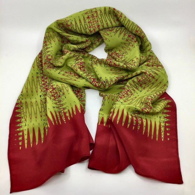 'Italiano' wavy red silk scarf (AN325WR)