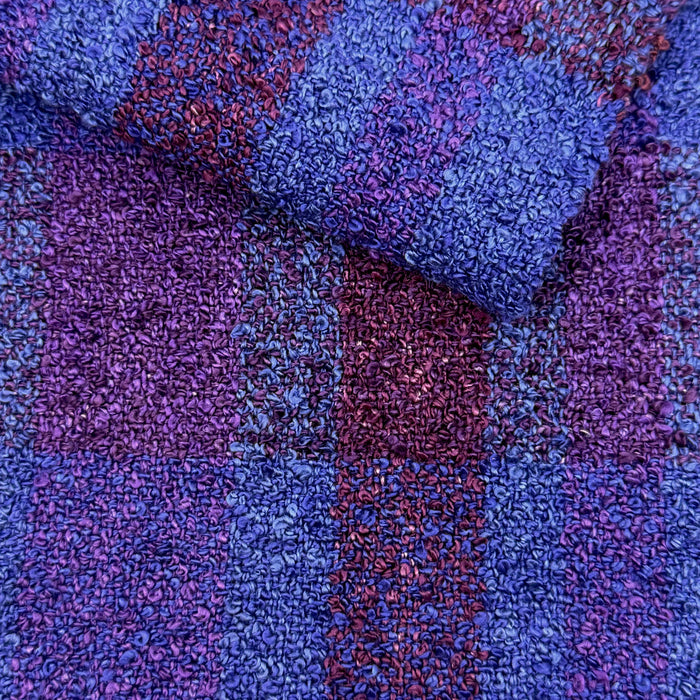 Handwoven Silk Scarf, boulle + blues (SB62)