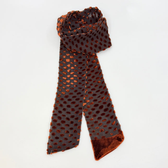 TINY TIPPET Devore Velvet, Chestnut (LL07D)