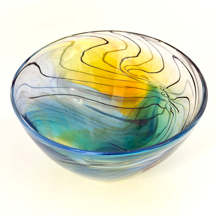 Feather Bowl, Blue and Green (LOC404)